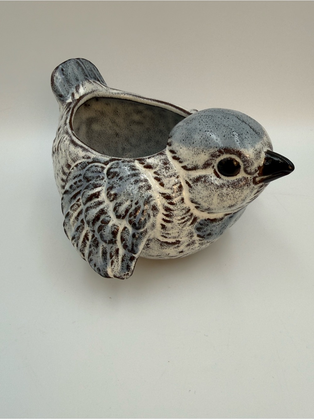 Vintage Baby Blue Bird Ceramic Planter Japan - Picture 3 of 12